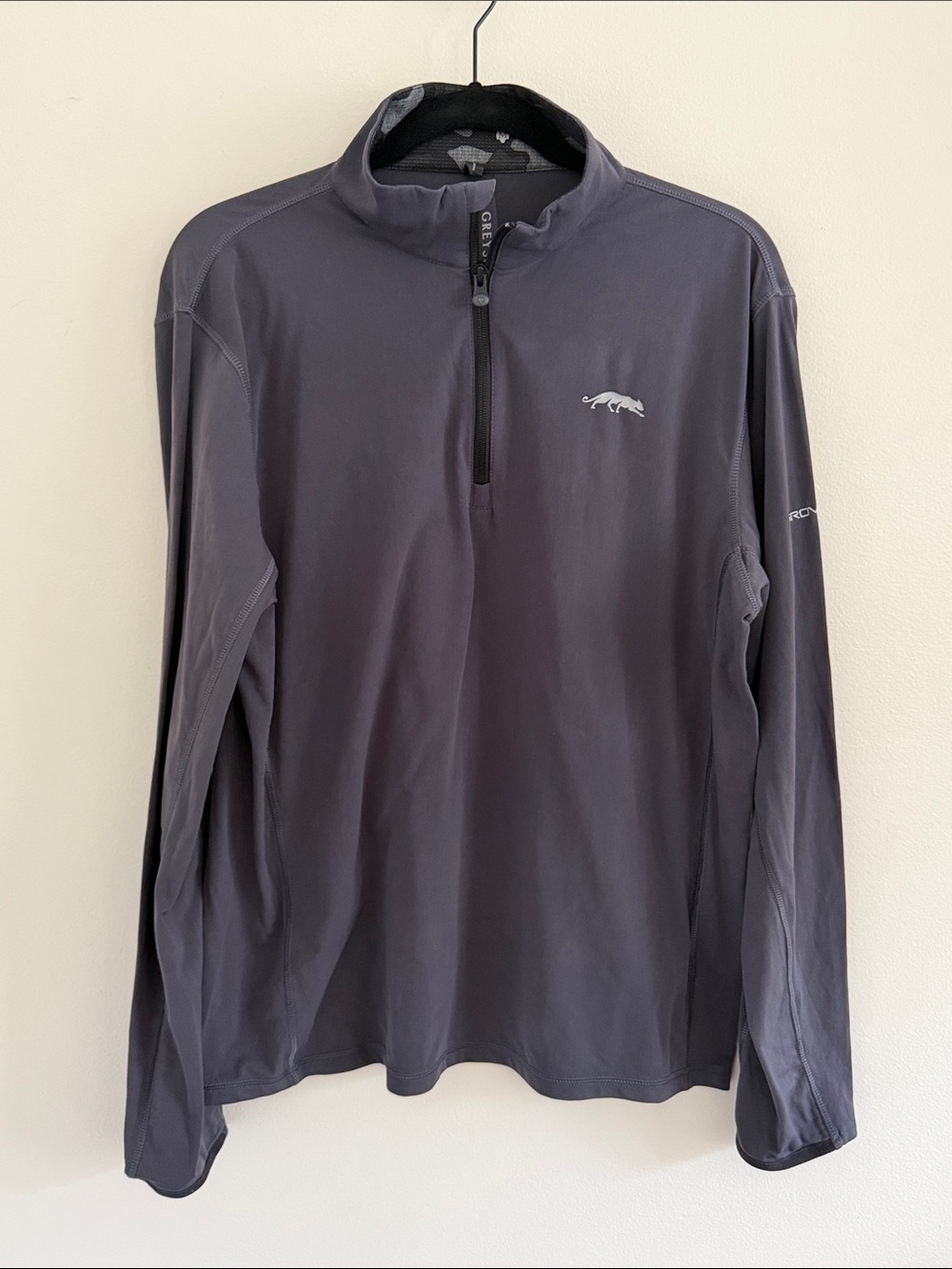 Greyson Quarterzip Charcoal Gray Golf Pullover Grove XXIII Logo Medium